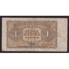 CHECOSLOVAQUIA 1953 BILLETE DE 1 KORONA