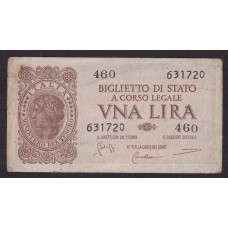 ITALIA 1944 BILLETTE DE 1 LIRA SEGUNDA GUERRA MUNDIAL