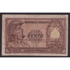 ITALIA 1951 BILLETTE DE 100 LIRAS