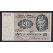 DINAMARCA 1972 BILLETTE DE 20 KORONAS