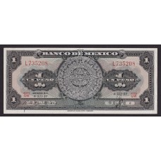 MEXICO 1957 BILLETE DE 1 PESO MUY BUENO