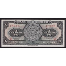 MEXICO 1957 BILLETE DE 1 PESO MUY BUENO