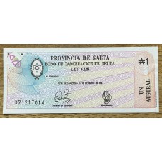 ARGENTINA EC. 055 BONO BILLETE SALTA SIN CIRCULAR UNC