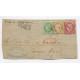 FRANCIA 1875 FRENTE DE SOBRE CON BONITO FRANQUEO TRICOLOR CIRCULADO A LA ARGENTINA MUY LINDA PIEZA