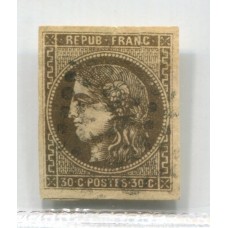 FRANCIA 1870 Yv. 47c ESTAMPILLA USADA, MUY BUEN EJEMPLAR 350 €