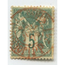 FRANCIA 1876 Yv. 064 MUY BUENA ESTAMPILLA USADA CON MATASELLO ROJO 45 €