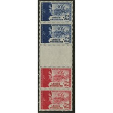 FRANCIA 1942 Yv. 566b SERIE COMPLETA DE ESTAMPILLAS NUEVAS Y LA ENTRECINTA ES MINT, EN TRIPTICO CON DOBLE SERIE 40 €