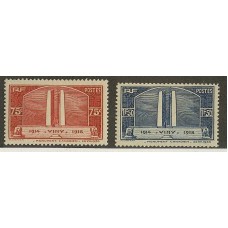 FRANCIA 1936 Yv. 316/7 SERIE COMPLETA DE ESTAMPILLAS NUEVAS MINT 72 EUROS