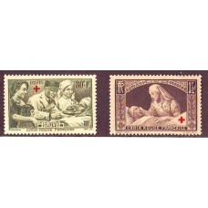 FRANCIA 1940 Yv. 459/60 SERIE COMPLETA DE ESTAMPILLAS NUEVAS MINT segunda guerra mundial cruz roja 28 €