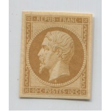 FRANCIA 1852 Yv. 09 ESTAMPILLA NUEVA CON GOMA DE GRAN CALIDAD ESTUPENDO SELLO CLASICO DE LUJO 12.500 EUROS