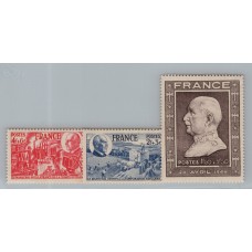 FRANCIA 1944 Yv 606/8 SERIE COMPLETA NUEVA MINT OCUPACION ALEMANA SEGUNDA GUERRA MUNDIAL