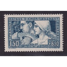 FRANCIA 1928 Yv 252a ESTAMPILLA NUEVA MINT, VARIEDAD CATALOGADA HERMOSA 425 €