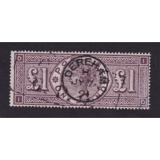 INGLATERRA 1883 Yv. 89 LA LIBRA DE VICTORIA FILIGRANA CORONA, ESTAMPILLA USADA VALOR FINAL DE LA SERIE HERMOSA CALIDAD DE LUJO SUMAMENTE RARA 2.500 €