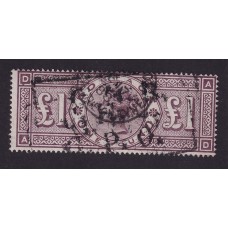 INGLATERRA 1883 Yv. 90 LA LIBRA DE VICTORIA FILIGRANA GLOBOS, ESTAMPILLA USADA VALOR FINAL DE LA SERIE PERFECTA CONDICION SUMAMENTE RARA 4.000 €