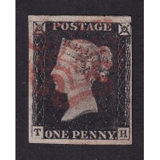 INGLATERRA 1840 Yv. 1 LA PRIMER ESTAMPILLA DEL MUNDO EL EMBLEMATICO PENIQUE NEGRO USADA PLANCHA II BUENA CALIDAD 350 €