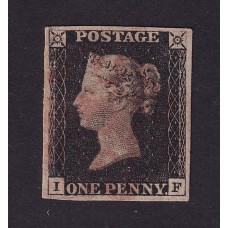 INGLATERRA 1840 Yv. 1 LA PRIMER ESTAMPILLA DEL MUNDO EL EMBLEMATICO PENIQUE NEGRO USADA PLANCHA V CON SUS 4 MARGENES DE ESTUPENDA CALIDAD LUJO 300 €