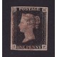 INGLATERRA 1840 Yv. 1 LA PRIMER ESTAMPILLA DEL MUNDO EL EMBLEMATICO PENIQUE NEGRO USADA PLANCHA V CON SUS 4 MARGENES DE ESTUPENDA CALIDAD LUJO 300 €