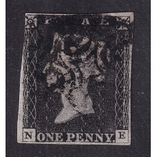 INGLATERRA 1840 Yv. 1 LA PRIMER ESTAMPILLA DEL MUNDO EL EMBLEMATICO PENIQUE NEGRO DE BUENA CALIDAD 325 € MUY LINDA