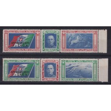 ITALIA Yv. A 048/9 SERIE COMPLETA AEREA DE ESTAMPILLAS NUEVAS CON GOMA TONALIZADA SINO SERIAN MINT, TRIPTICOS PILOTO LEON 250 € en SASSONE 350 €