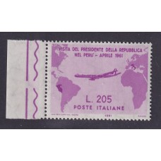 ITALIA 1961 Yv 847A EL FAMOSO GRONCHI ROSA CON BORDE DE HOJA Y 100 % ORIGINAL ESTAMPILLA NUEVA MINT !!! RARISIMA 1.700 €