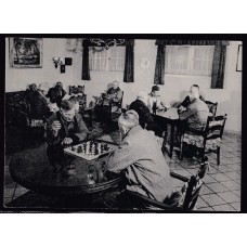 FUNDACION EVA PERON y SU OBRA SOCIAL ARGENTINA RARA ANTIGUA TARJETA POSTAL PERONISMO HOGAR DE ANCIONOS EN BURZACO JUGANDO AJEDREZ