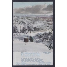 PERONISMO 1955 TARJETA POSTAL SEGUNDO PLAN QUINQUENAL, MINISTERIO DE TRANPORTE GOBIERNO DEL Gral. PERON NAHUEL HUAPI NEUQUEN