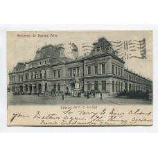 CIUDAD DE BUENOS AIRES ESTACION FERROCARRIL SUD ANTIGUA TARJETA POSTAL