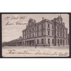 CIUDAD DE BUENOS AIRES ESTACION FERROCARRIL ONCE ANTIGUA TARJETA POSTAL 1907