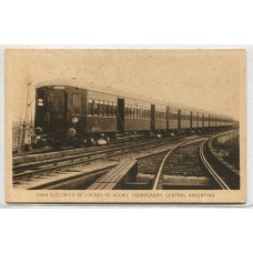 FERROCARRIL ANTIGUA TARJETA POSTAL TREN ELECTRICO 1916 RETIRO TIGRE