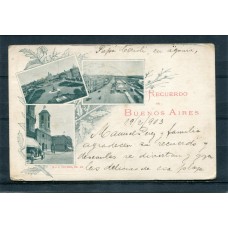 CIUDAD DE BUENOS AIRES ESTACION DE FERROCARRIL 1903 ANTIGUA TARJETA POSTAL