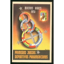 DEPORTES JUEGOS PANAMERICANOS ANTIGUA TARJETA POSTAL PERONISMO PERON 1951