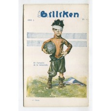 BILLIKEN ANTIGUA TARJETA POSTAL PUBLICITARIA HERMOSA, FUTBOL AÑO 1 NUMERO 1