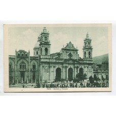 SALTA ANTIGUA TARJETA POSTAL CATEDRAL Y OBISPADO