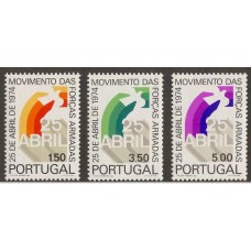 PORTUGAL 1974 Yv. 1246/8 SERIE MINT TEMATICA COMUNICACIONES FUERZAS ARMADAS