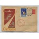 ESPACIO COHETERIA RUSIA 1959 ENTERO POSTAL CON ESTAMPILLA ADICIONAL