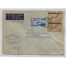 SUIZA 1939 SOBRE VIA AEREA CIRCULADO A ARGENTINA CON ALTO FRANQUEO