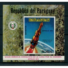 ESPACIO COHETERIA PARAGUAY HOJITA BLOQUE NUEVA MINT APOLO XIV