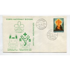 BOY SCOUT ITALIA 1968 SOBRE ILUSTRADO CON MATASELLO FIRENZE SCOUTS