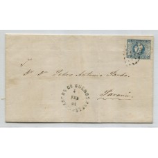 ARGENTINA 1859 GJ 17 CABECITA POSICION 41 EN PLIEGO CIRCULADO A PARANA CON MATASELLO 5/2/1861 MUY LINDA PIEZA U$ 150