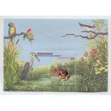 PARAGUAY 2004 HOJITA BLOQUE AVES PAJAROS FAUNA UPAEP NUEVA MINT