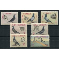 CUBA 1966 PALOMAS AVES FAUNA SERIE COMPLETA DE ESTAMPILLAS MINT