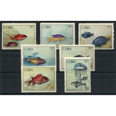 CUBA 1969 PECES FAUNA MARINA SERIE COMPLETA DE ESTAMPILLAS MINT