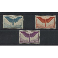 SUIZA 1924 Yv. AEREO 10a/12a SERIE COMPLETA DE ESTAMPILLAS NUEVAS CON GOMA, ESTUPENDA CALIDAD 65 Euros