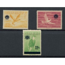 CUBA 1959/60 Yv. AEREOS 198 + 210/1 SERIE COMPLETA DE ESTAMPILLAS MINT FAUNA AVES