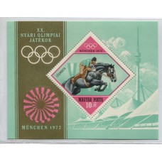 HUNGRIA 1972 Yv. BLOQUE 97 HOJITA DE ESTAMPILLAS NUEVAS MINT DEPORTES OLIMPICOS CABALLOS 20 Euros