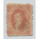 ARGENTINA 1867 GJ 28 RIVADAVIA ESTAMPILLA DE 6ta TIRADA COLOR ROJO PARDO BASTANTE ANARANJADO U$ 60