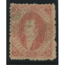 ARGENTINA 1864 GJ 19 RIVADAVIA ESTAMPILLA DE 1ra TIRADA U$ 30