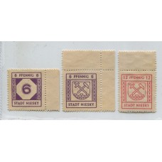 ALEMANIA ESTAMPILLA SEGUNDA GUERRA MUNDIAL OCUPACION SOVIETICA 1945 NIESKY MI. 5/7 SERIE COMPLETA NUEVA MINT 240 EUROS