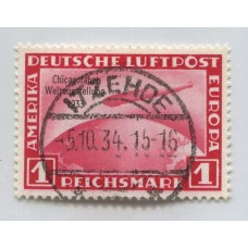 ALEMANIA 1933 Yv. AEREO 42A ESTAMPILLA ZEPPELIN USADA 500 EUROS