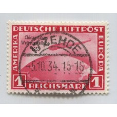 ALEMANIA 1933 Yv. AEREO 42A ESTAMPILLA ZEPPELIN USADA 500 EUROS